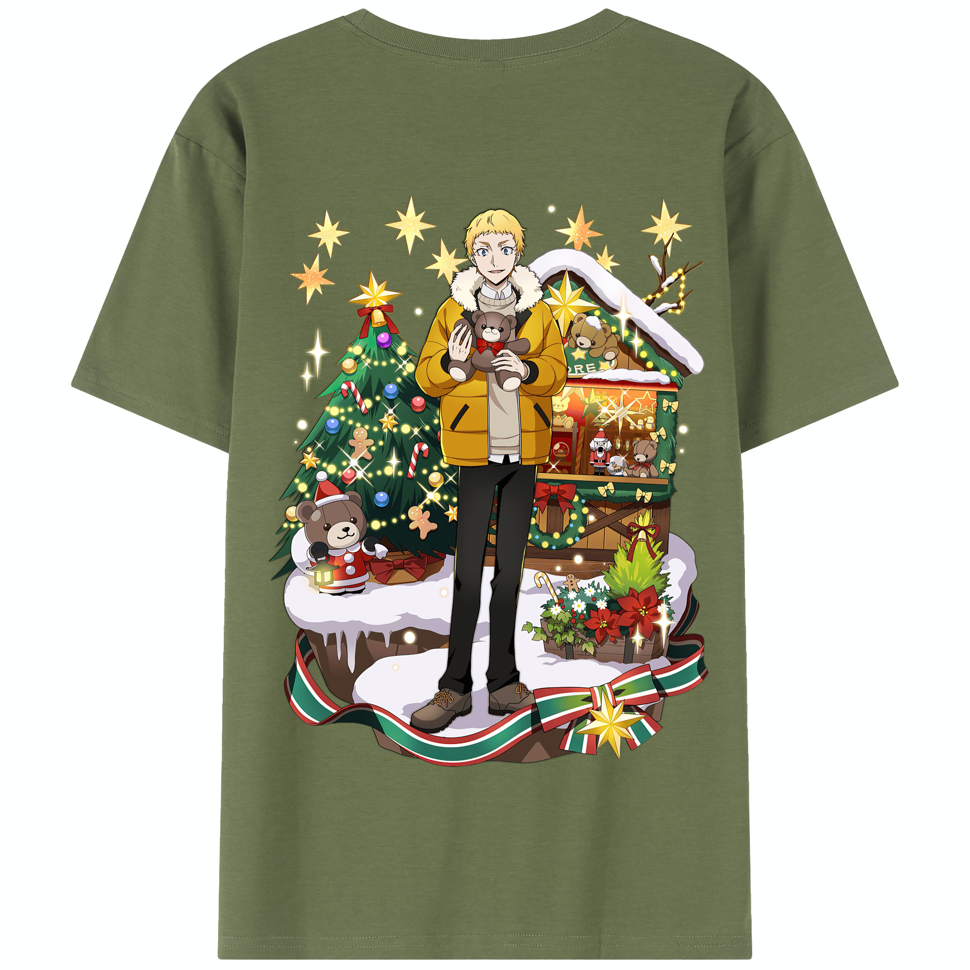 （画像用） 文豪ストレイドッグス Bungo Stray Dogs 綿100％半袖Tシャツ（背面プリント）